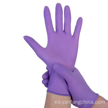 Guantes de examen de látex de nitrilo púrpura de nitrilo